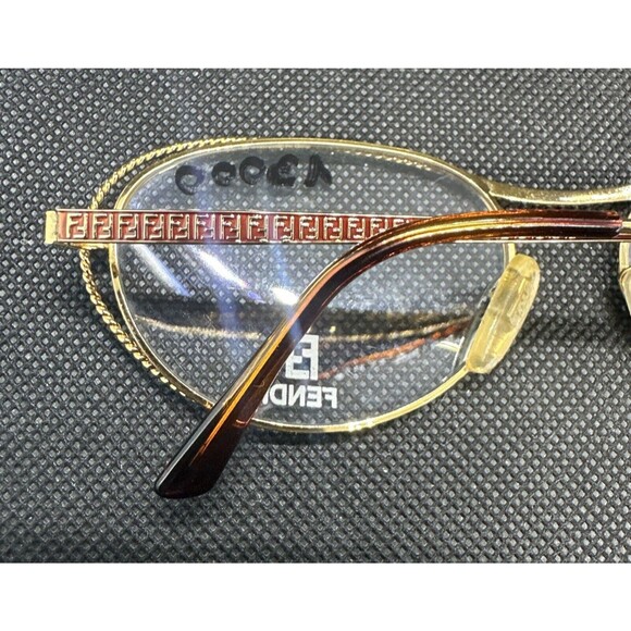 Vintage FENDI 80's Designer Gold Monogram Eyeglass Frame Mod FV 173 DEMO LENSES - Picture 11 of 15